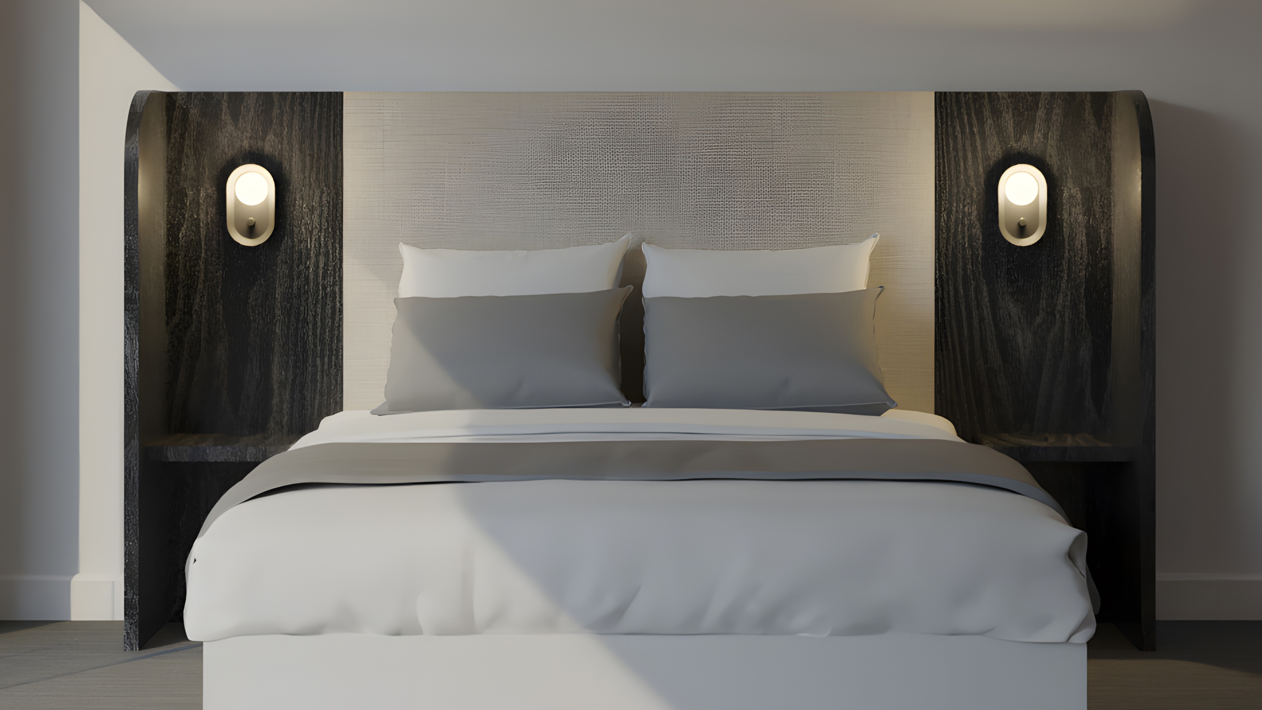 Noyer noir + Textile gris